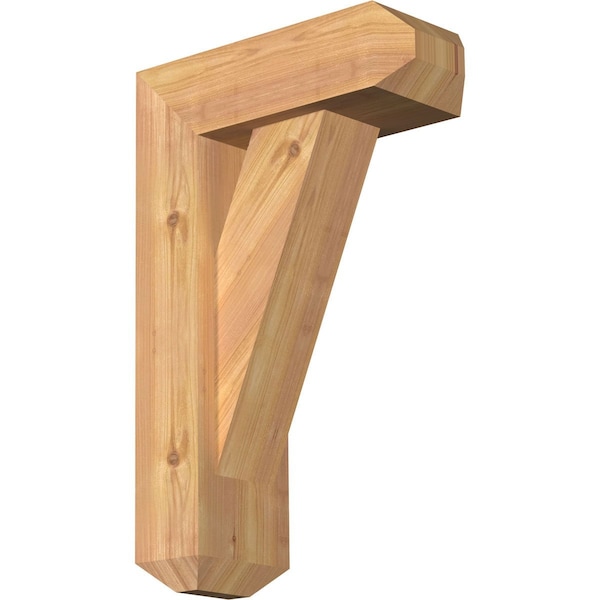 Ekena Millwork Traditional Craftsman Smooth Bracket w/ Offset Brace, Western Red Cedar, 5 1/2"W x 14"D x 22"H BKT0604X14X22TRA04SWR - main